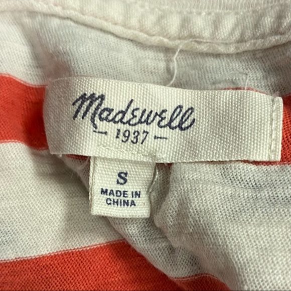 MADEWELL Navy & Orange Striped Tee - Picture 6 of 8
